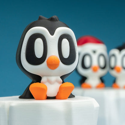 Blob Penguin Figurines Set – 3D Printed Kawaii Desk Decor (Set of 5)