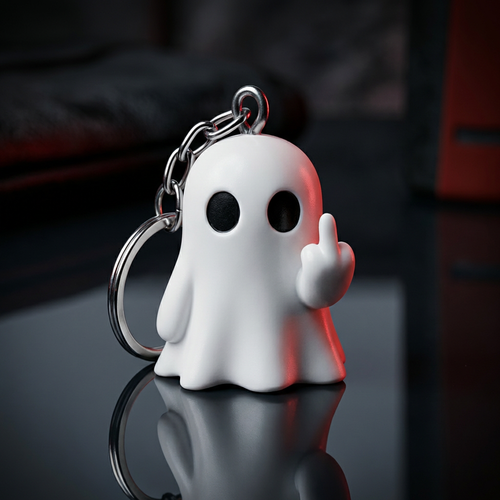 Funny Ghost Keychain (Rude Edition) – Novelty Desk & Key Gift BlakePrintz
