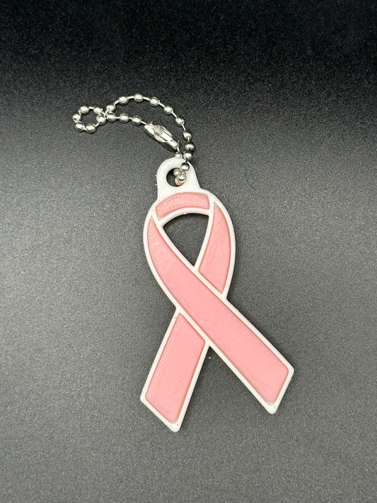 Breast Cancer Awareness Pink Ribbon Keychain