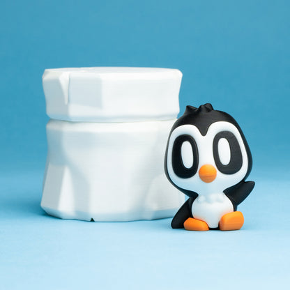 Blob Penguin Figurines Set – 3D Printed Kawaii Desk Decor (Set of 5)