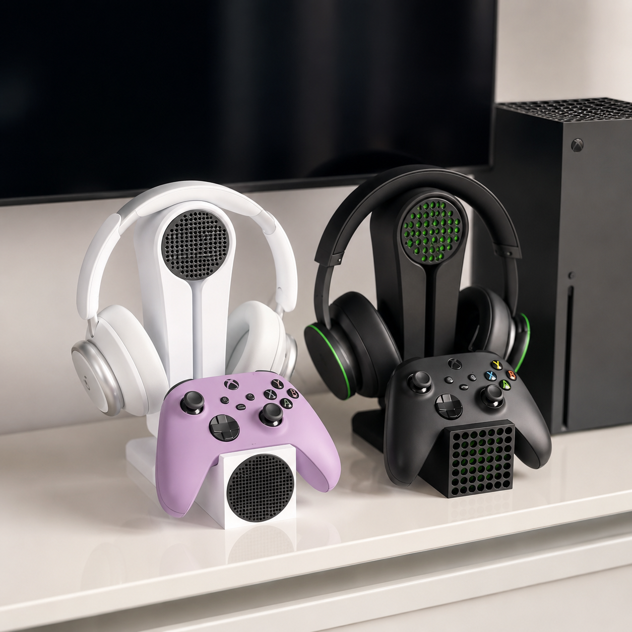 Gaming Headset Stand Compatible with Xbox Setups – 3D Printed Headphone Holder, Gamer Desk Accessory, Gaming Room Decor BlakePrintz