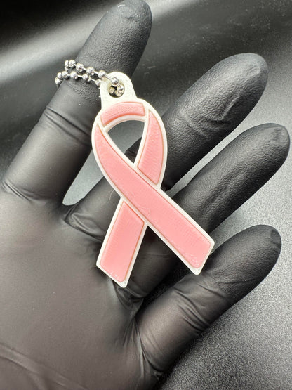 Breast Cancer Awareness Pink Ribbon Keychain