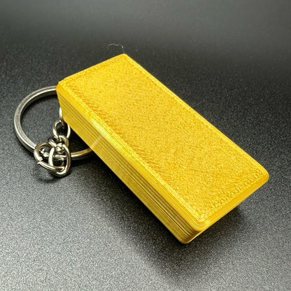 Gamer Gold Bar Keychain 3D Printed Video Game Loot Charm Collectible Accessory for Gamers