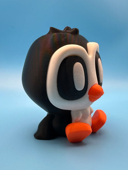 3D Printed Sitting Penguin Figurine – Desk & Shelf Decor