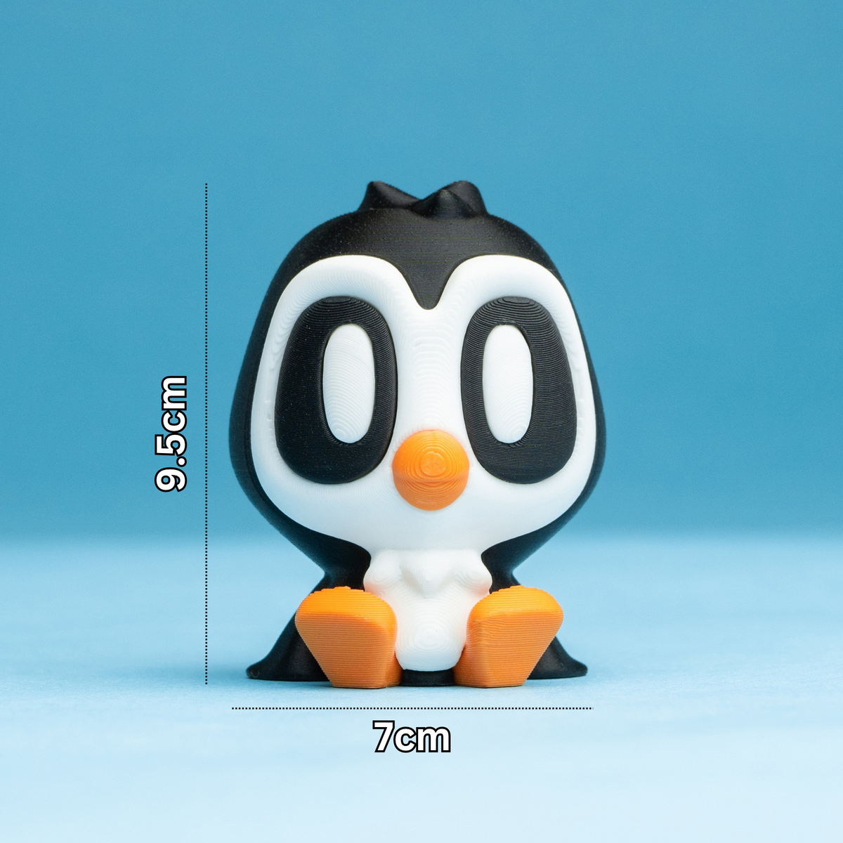 3D Printed Sitting Penguin Figurine – Desk & Shelf Decor