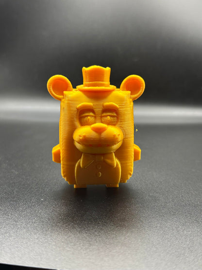 3D Printed Gold FNAF Sprite – Gaming Collectible Figure – Display Model