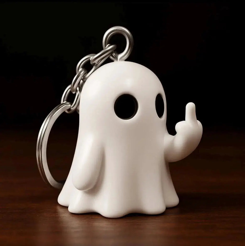 Funny Ghost Keychain (Rude Edition) – Novelty Desk & Key Gift BlakePrintz
