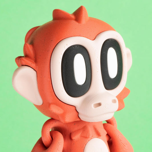 Collectible Monkey Figure – 3D Printed Designer Art Toy | Unique Desk Gift BlakePrintz