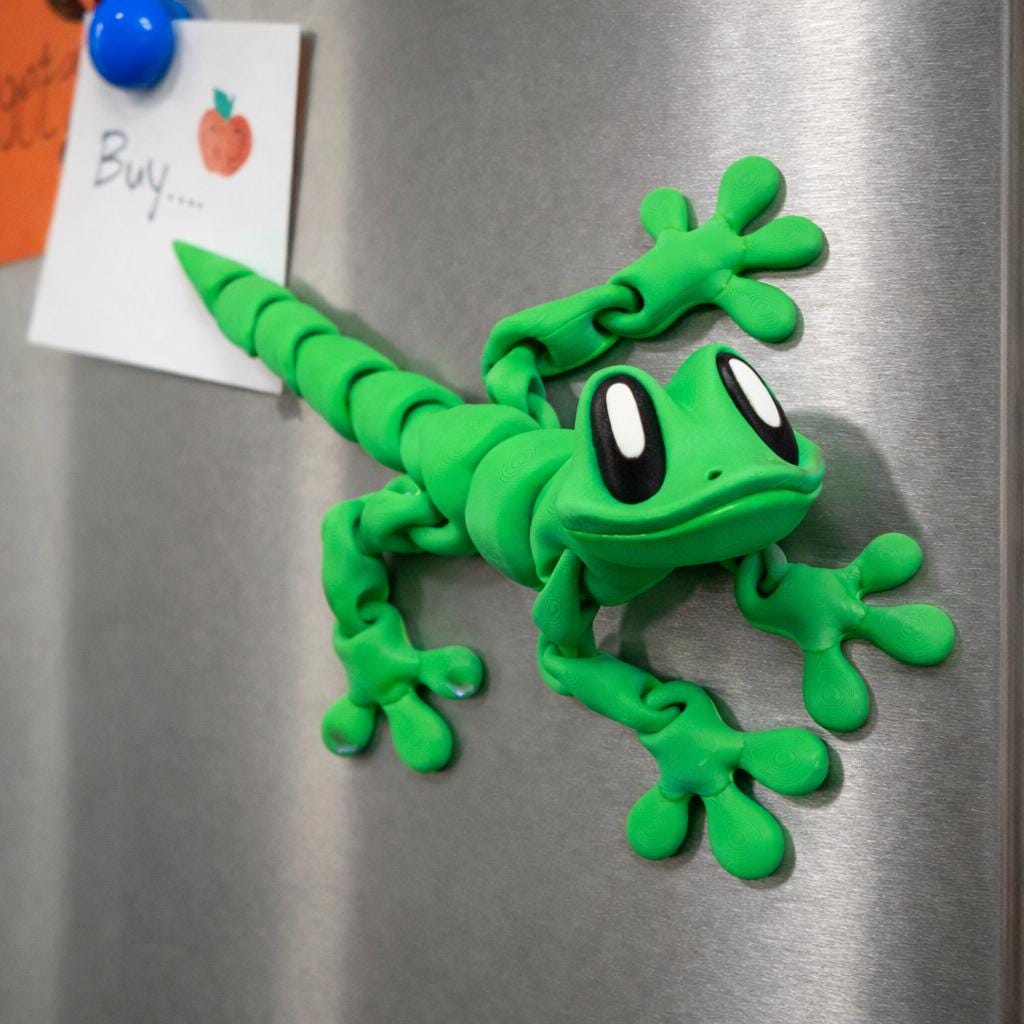 Collectible Gecko Articulated 3D Printed Reptile – Flexible Desk Pet and Fridge Decoration BlakePrintz