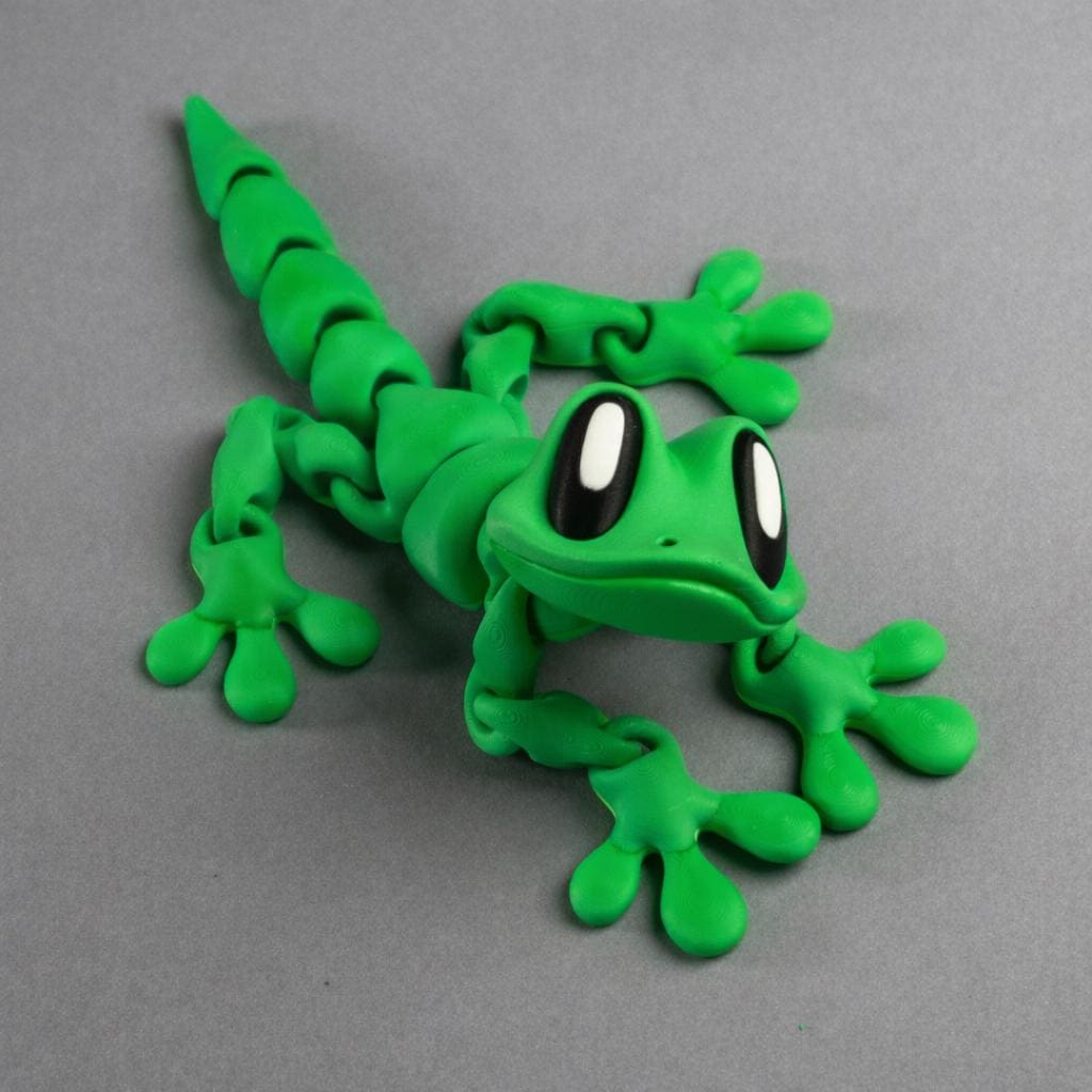 Collectible Gecko Articulated 3D Printed Reptile – Flexible Desk Pet and Fridge Decoration BlakePrintz