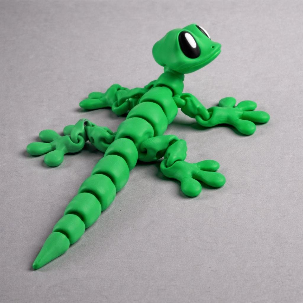 Collectible Gecko Articulated 3D Printed Reptile – Flexible Desk Pet and Fridge Decoration BlakePrintz