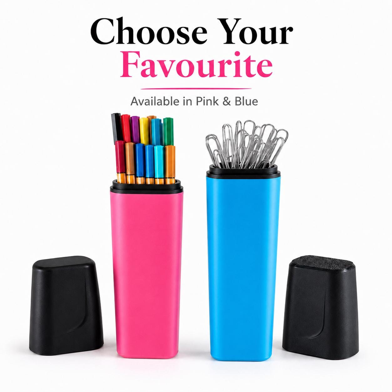 Giant Highlighter Pencil Case, Novelty Desk Organiser, Pink or Blue Storage BlakePrintz